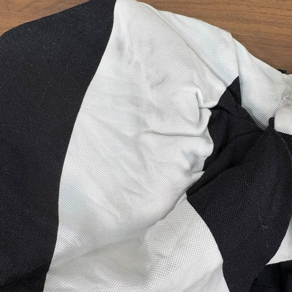 Bardot Black White Bow Front Wide Leg Jumpsuit‎ Size 4 XS 53208PB Linen Blend